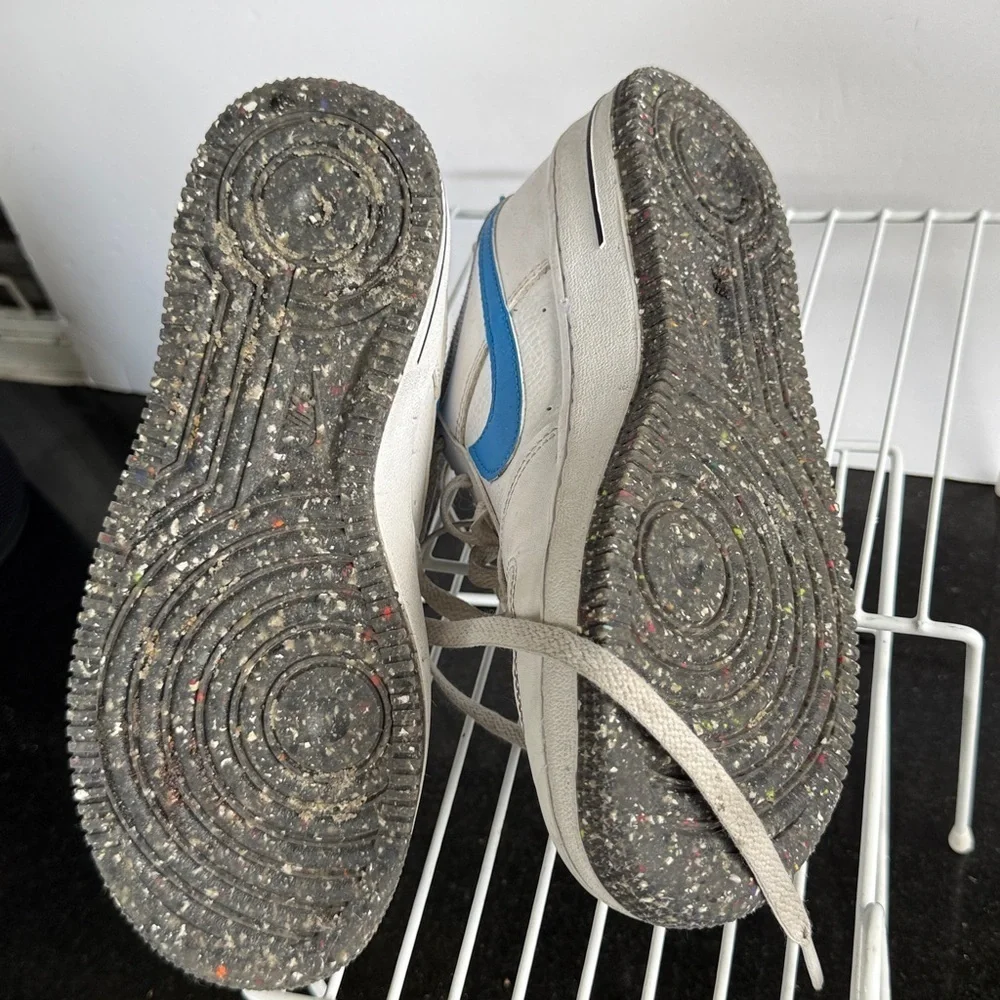 RARE Nike Air Force 1 LV8 Kids 4.5Y Girls Sneakers White & Blue AF1